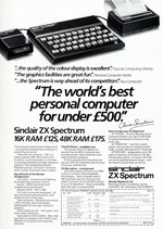 Reklama na počítač Sinclair ZX Spectrum.