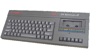 Počítač Sinclair ZX Spectrum +2. 
